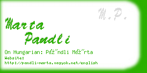 marta pandli business card